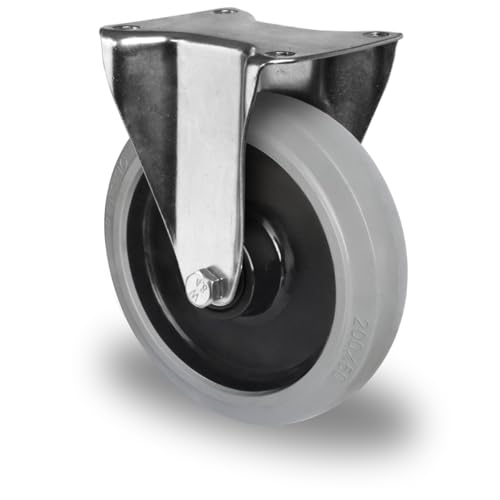 Bockrolle 200 mm Elastik grau