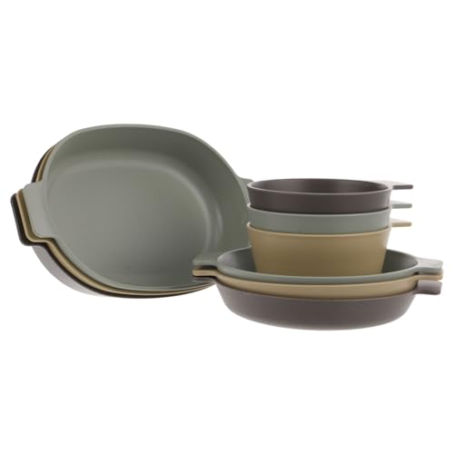FOYTOKI 1 Set Portable Outdoor Dinnerware Plates Plates Single Handle Bowls Lightweight Durable Camping Tableware for Picnics and Outdoor Activities