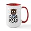 White/Red Inside - Papa Bear Large Mug