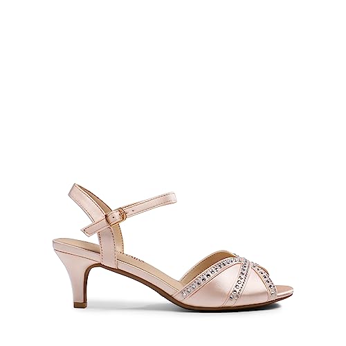 Image of DREAM PAIRS Women's Nina Low Heel Pump Sandals | Wedding Sandals