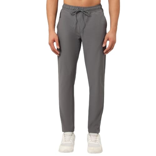 Image of TECHNOSPORT Men's Regular Fit Mid Rise Solid Plus Size Trackpants with Quick Dry, Anti Microbial, SPF50+ for Regular and Sports Use