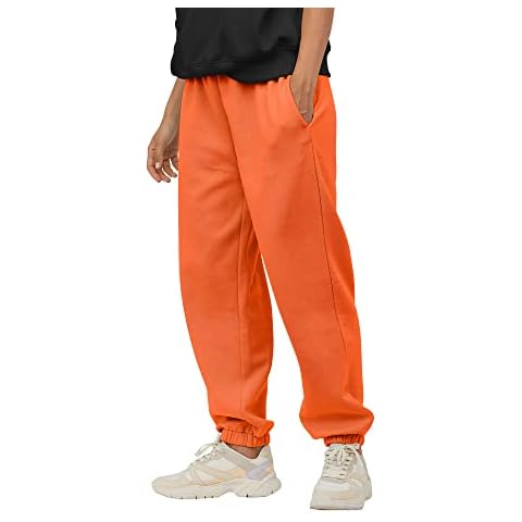 Ma Croix Mens Lightweight Sweapants with Pockets Elastic Waist Joggers (Medium, 1ih02_Orange) Cover