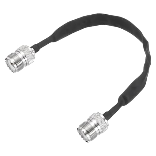 sourcing map Door/Window Pass Through Flat Coaxial Cable with UHF Female to Female 0.66ft/20cm Cord Flat Coax Cable Pigtail Extension for Antenna Router