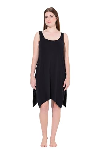 Chemises de nuit femme avec ourlet asymétrique en pointes et col rond