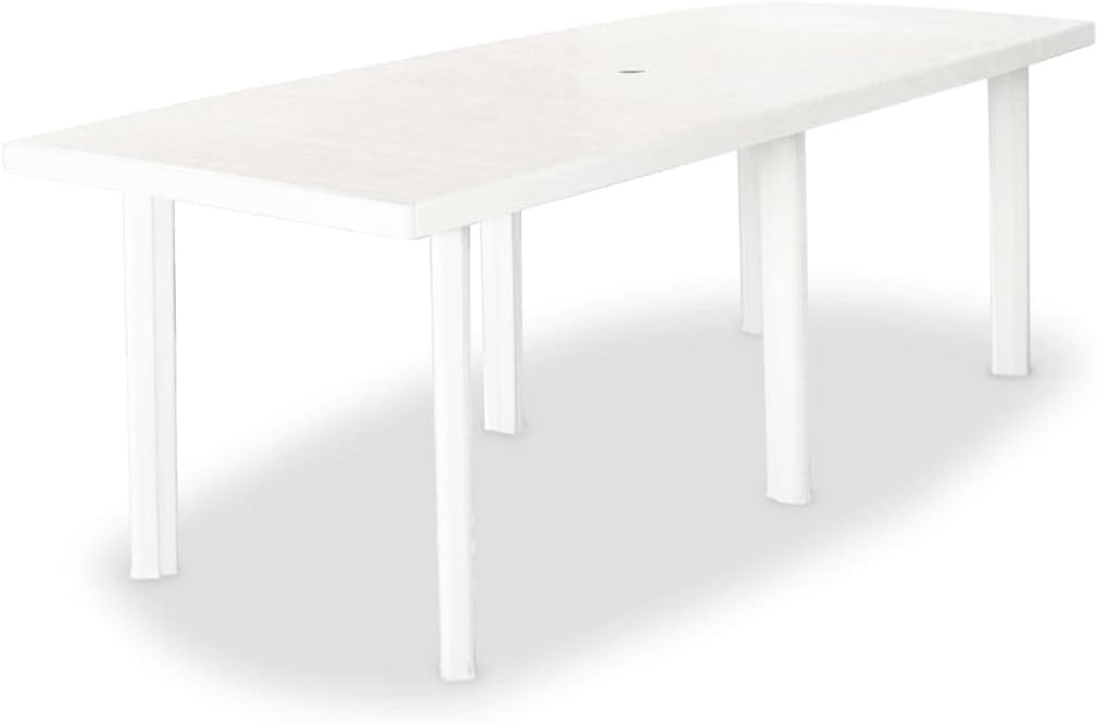 Tavolo rettangolare Bianco componibile ed allungabile fino a cm 216 da interno esterno 6 gambe pratico e comodo per giardino