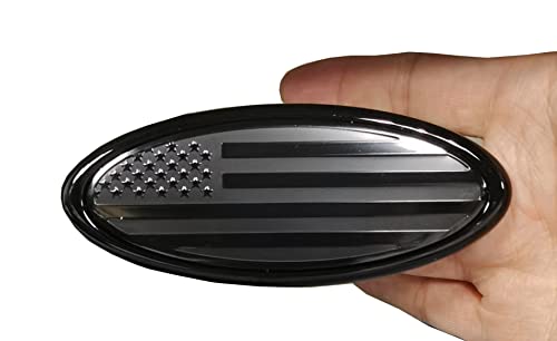 4.5 Inch American Black Flag Emblem For Ford Front Grille Rear Tailgate Emblem, Oval Badge Compatible With Edge/Escape/Explorer/Expedition/Sport Trac(4.5" Black) #TOP3
