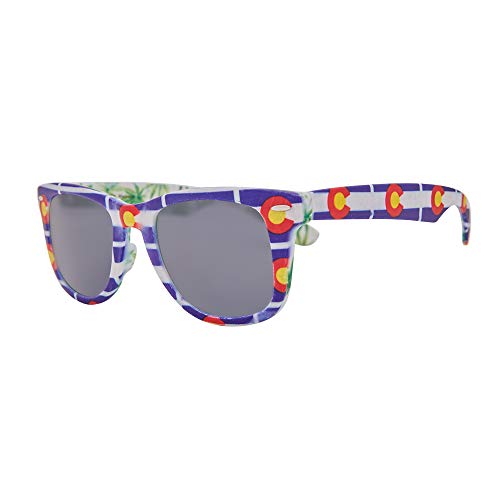 Colorado State Flag Sunglasses with Marijuana Leaves Inside