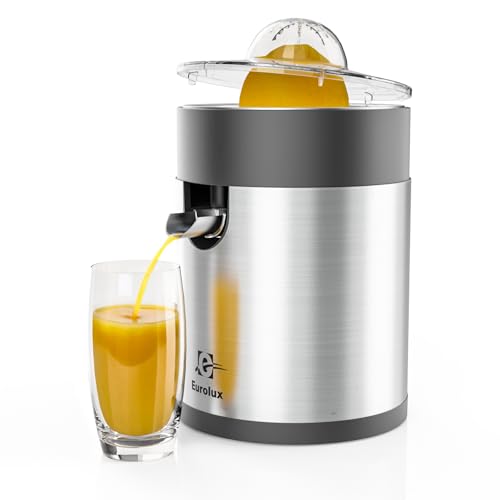 Eurolux Electric Orange Juicer, Sleek Effortless Citrus Juice Squeezer for