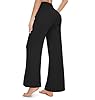 Womens Wide Leg Yoga Pants with Pockets High Waisted Stretchy Lounge Joggers for Women Comfortable Casual Activewear Palazzo Trousers UK #1
