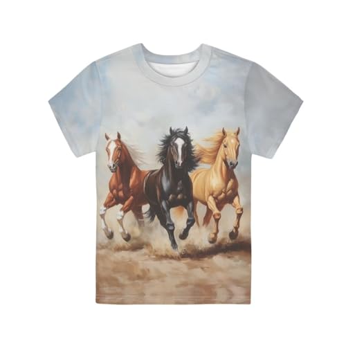 Xpyiqun T Shirts Size 2-16 Years Kids School Short Sleeve Shirt Crew Neck Pullover Tops Graphic Tees Activewear