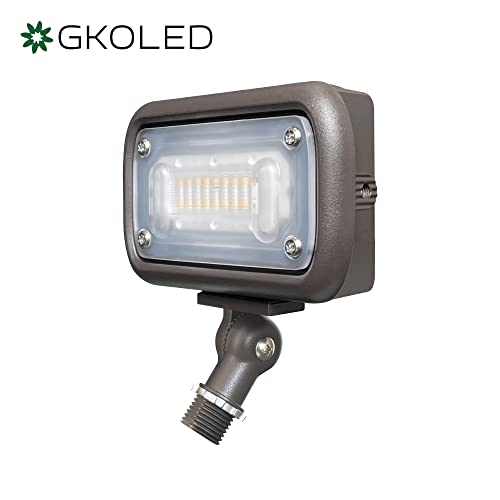 Gkoled 7W Outdoor Led Low Voltage Landscape Lighting Flood Light, 2700K, 550Lumen, 9-15V Ac/Dc, 1/2" Adjustable Knuckle Mount #TOP2