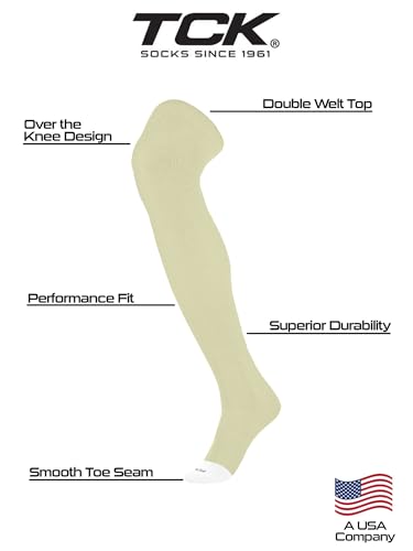 Image of TCK Prosport Over the Knee Socks: Durable Performance Fit for Baseball & Softball | Smooth Toe Seam & Double Welt Top