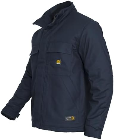 WORKWEYA Men's Flame Resistant Work Coat 100% Cotton Heavy Duty FR