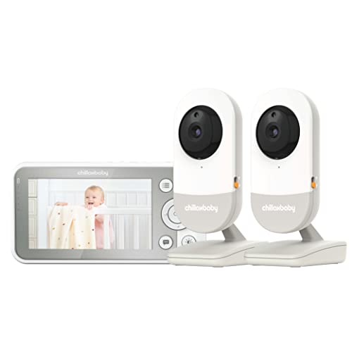 Image of ChillaxBaby Daily Baby DM640-2 - Baby Monitor with Camera & Control Unit, 4.3" Screen, HD Camera, Privacy Protection Switch, WiFi Remote Streaming, 2-Way Audio, Night Vision - Powered by 5GenCare