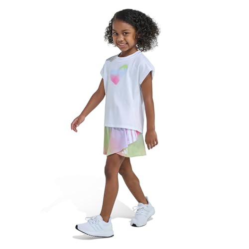 Image of adidas Baby Girls 2-Piece Box T-Shirt & Faux Wrap Skort Set