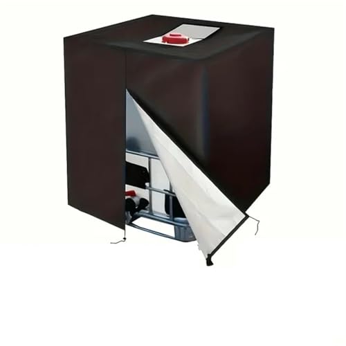 Funda de tela Oxford IBC 210D - Cremallera protectora impermeable y cordón de almacenamiento para tanques de agua de lluvia - Protección exterior negra