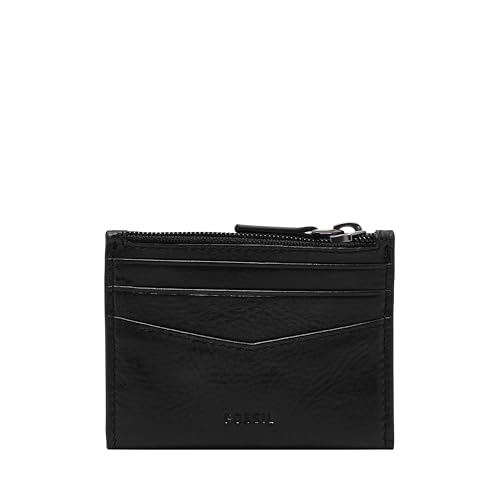 Image of Fossil Men's Andrew Eco Leather Zip Card Case Wallet, Black, (Model: ML4394001)