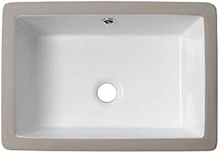 Rectangular Bathroom Sink Undermount - Lordear 17'' Undermount Rectangle Pure White Porcelain Ceramic Bathroom Lavatory Vanity Sink Basin with Overflow