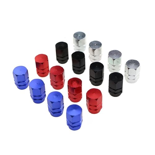 4 piezas de tapones para válvula de aire de llanta de aluminio compatibles con motocicletas, automóviles y bicicletas, estilo redondo (rojo) miniatura 5