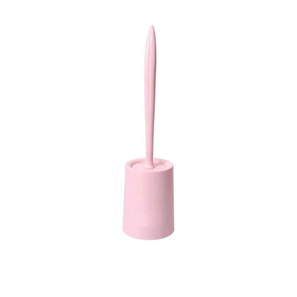 Tyuhduyur Pink Toilet Brush, Plastic Toilet Brush With Lid Removable Brush Handle Toilet Brush Floor Standin Long Handle Hangable Toilet Brush Bathroom Accessories