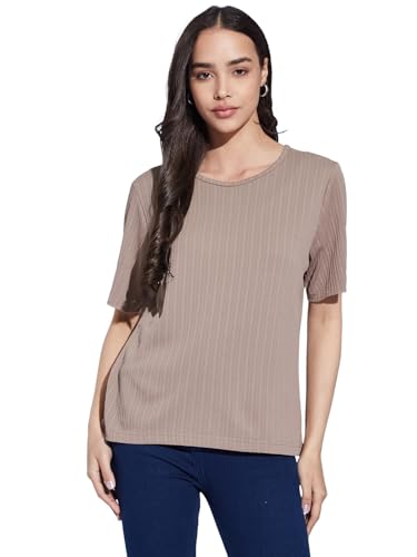 Image of Selvia Women's Solid Regular Fit T-Shirt