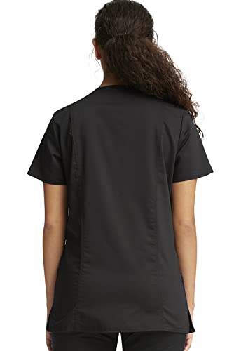V-Neck Scrubs For Women Workwear Revolution, Soft Stretch, Easy Care Ww620, M, Black #TOP4