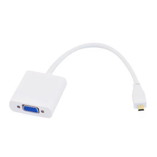 KanaaN - Cable Adaptador de Micro-HDMI a VGA | Resolución de hasta 1080p | para Acer Iconia Tab A500, ASUS Eee Pad Transformer Prime TF201, ASUS Ultrabook UX31E-RY010V, ASUS Zenbook UX31E-RY010V, BlackBarry PlayBook Samsung Series 7 Sla