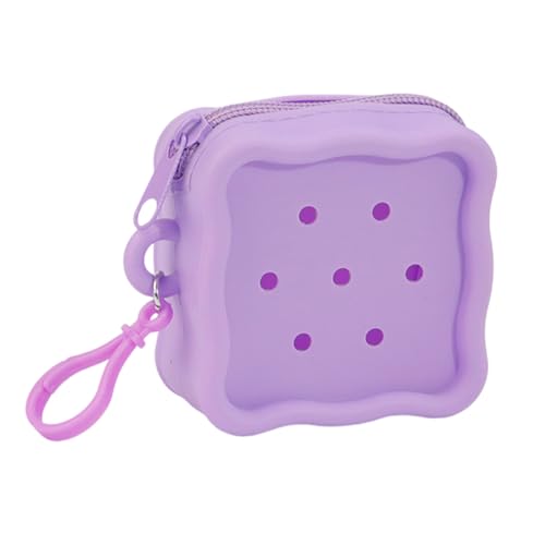 Soft Silicone Zipper Coin Purse Lovely Cartoon Hole Design Miniature Wallet Children's Storage Pouches Organizers For Ki
