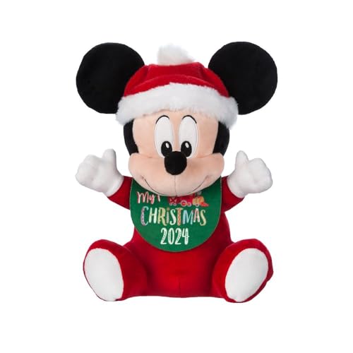 Image of Disney Store Official Holiday Plush – Mickey (My 1st Christmas) Stuffed Animals with Embroidered Details, Plush Sculpting Christmas Collection Soft Toys. Suitable for All Ages.