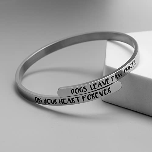 Alebee Memorial Gifts For Loss Of Dog Memorial Bracelets Dog Memorial Gifts In Loving Memory For Loss Of Pet Dog Cat Cuff Bangle Dogs Leave Paw Prints On Your Heart Forever In My Heart #TOP2
