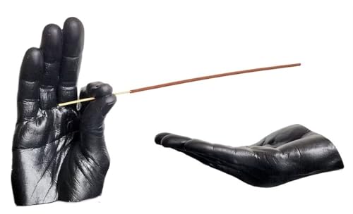 ZAbina Brûleur D'encens À Main, Porte-encens, Récupérateur De Cendres, Bâton D'encens, Résine Noir