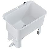 Floor Mop Sink with Drain Button Free Standing Wash Station Commercial Mop Service Basin for Kitchen