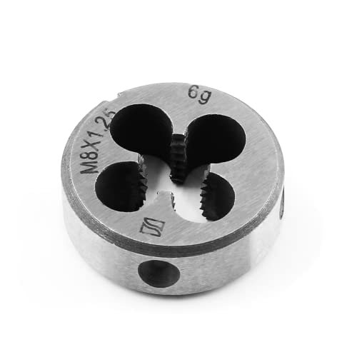 Qjaiune M8 x 1.25 Metric Right Hand Thread Die for Threading Mold Machining, 8mm Thread & 1.25mm Pitch Machine Thread Die, Alloy Steel