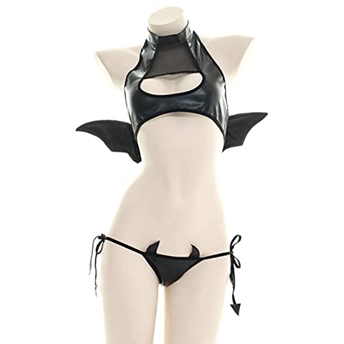 devil lady anime - NC Sexy Halloween Outfitsfor Women Maids Outfit Demon Devil Costume Black Anime Cow Cosplay Lingerie Role Play Open Braand Panty