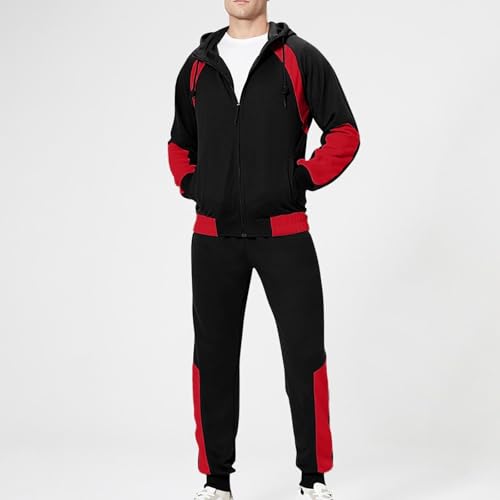 Agasalhos masculinos com capuz e calças e agasalhos masculinos para treino atlético com capuz, I-535