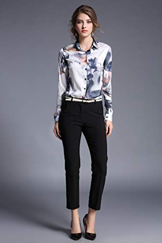 Women's Shirts Floral Print Long Sleeve Button up Casual Blouse Top