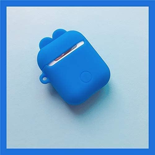 Ultra Thick Soft Silicone Blue Monster Case with Loop Strap for Apple Airpods 1 2 AirPods1 AirPods2 1st 2nd Generation Protective 3D Cartoon Cool Cute Lovely Fun Girls Kids Teens Boys Son Daughter