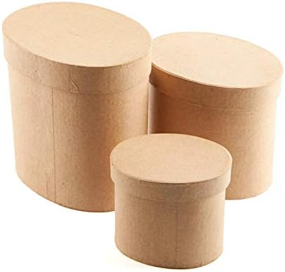 Factory Direct Craft Oval Paper Mache Boxes - Nested Set of 9 Papier Mache