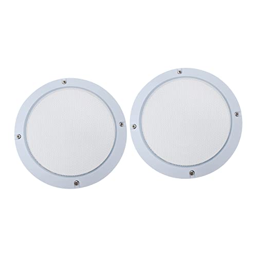 2Pcs White Speaker Protective Covers Durable Cold Rolled Speaker Decorative Rings for DIY Speakers and