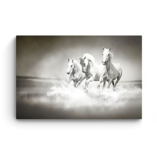 Startonight Cuadro sobre Vidrio Acrílico - Caballos en la Carrera - Moderno Cuadro de Cristal Acrílico 60 x 90 cm