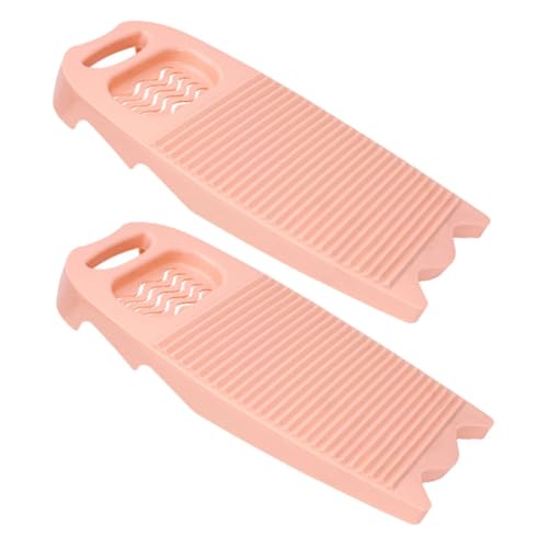 FONDOTIN 2個 厚手製洗衣板 滑り止め付き衣類用洗濯ボード コンパクト収納 吊り下げ付き 下着 靴下 服の手洗いに