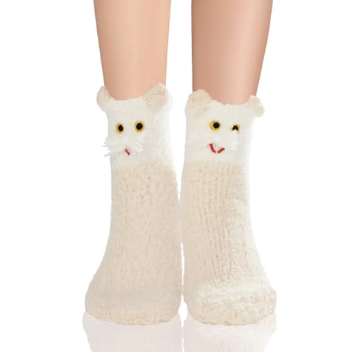 Benefeet Sox Womens Girls Fuzzy Socks Cute Cozy Soft Cat Socks Funny Comfy Fluffy Slipper Socks Thick Plush Sleeping Socks2