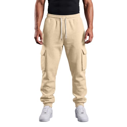 Men's Cargo Pants Comfy Elastic High Waisted Jogger Pants Hiking Pant - image 3
