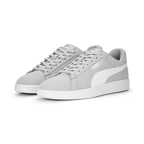 Image of PUMA Unisex Smash V2 Low-Top Sneakers, Platinum Gray Puma White, 3.5 UK
