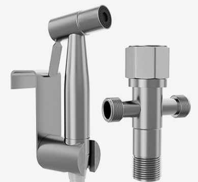 Bidet de Mano para Baño - Kit de Higiene Personal con Válvula de Control de Presión y Manguera de Acero Inoxidable 1,2 m - Instalación en Red de Agua Sanitaria