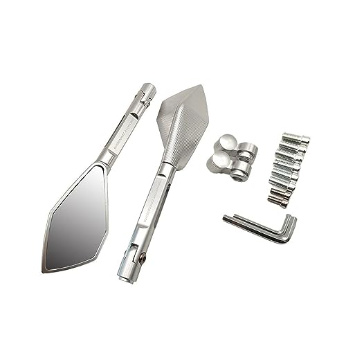 Espejos de motocicleta Espejos de extremo de barra de motocicleta compatibles con Cb400 CB919 CB190R CB650R CB125R CB400SF Espejos de motocicleta CNC Aluminio Manillar Espejos retrovisores Azul (Color