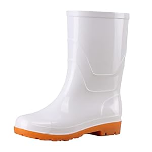 Generisch Gummistiefel Mädchen Weiß Orange Sohle