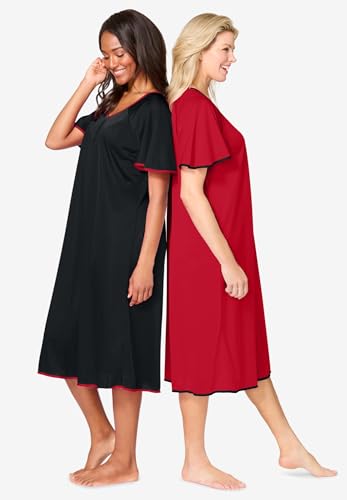 Only Necessities Plus Size 2-Pack Short Silky Gown3