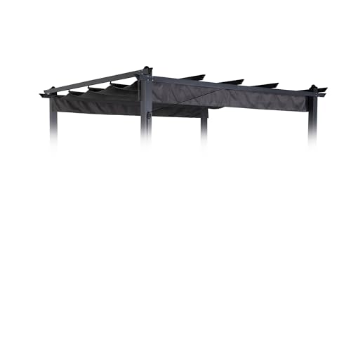 Pergola roof, Replacement roof for Club Rattan pergola ONLY, Sunroof, Weather-resistant, Water-repellent for Pergola (Grey, 2.9 x 2.9m)