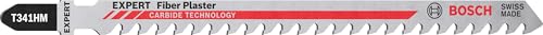 Bosch Professional 3x Lames de scie sauteuse Expert 'Fiber Plaster' T 341 HM (pour Panneaux de fibro-ciment, Longueur 132 mm, Accessoire Scie sauteuse)
